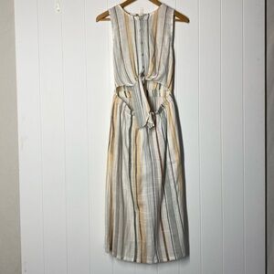 RVCA Tie Front Stripe Dress Size Small
